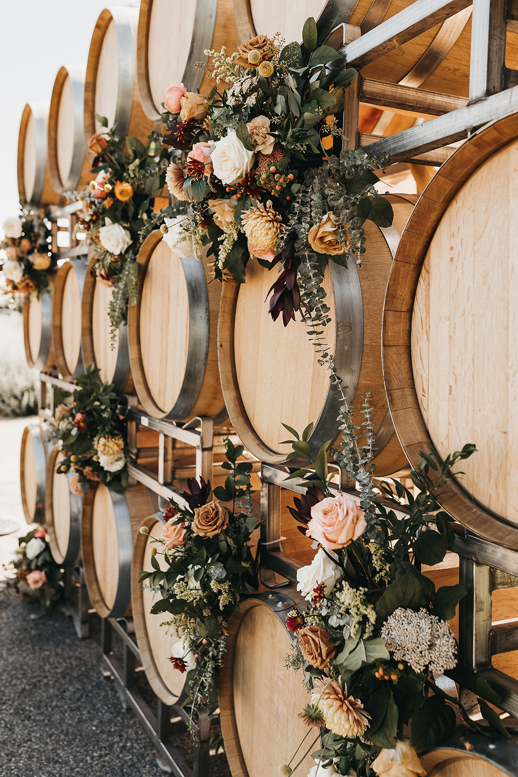 Stunning wedding details and florals by Simplified Celebrations at Cooper Wine company wedding in Washington