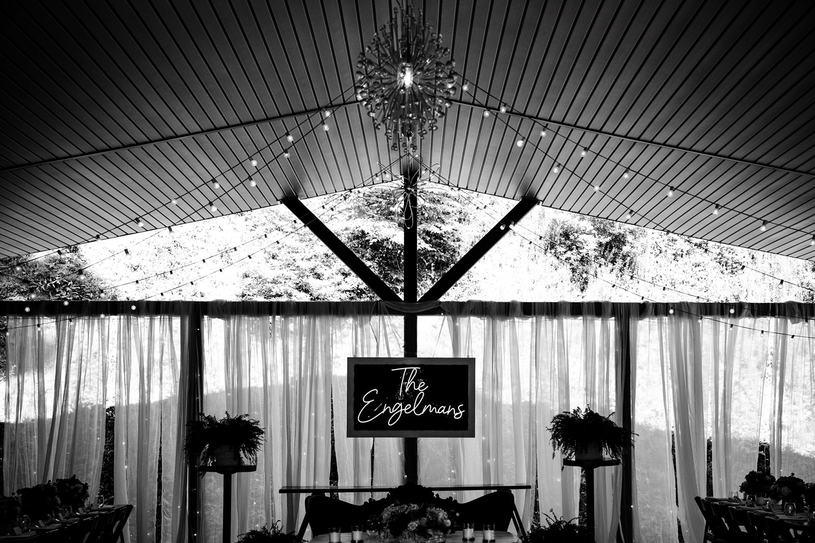 wedding ceremony and reception decor at nantahala weddings