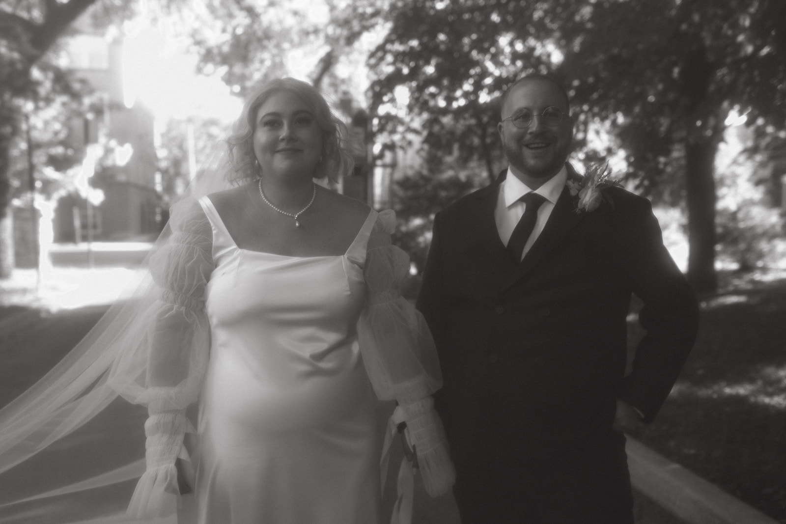black white motion blur wedding photo