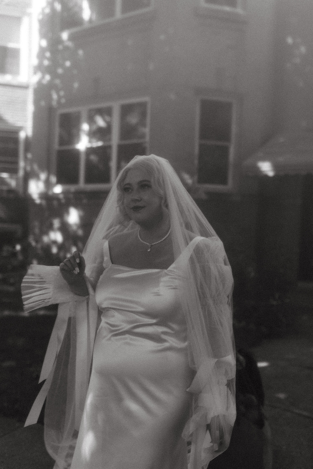 bride in black and white