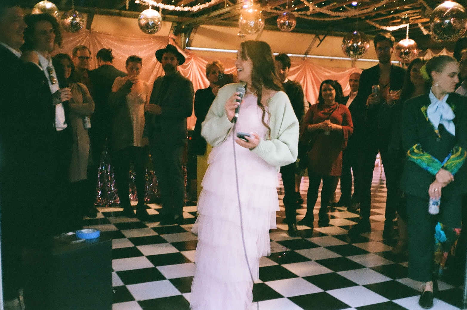 chicago il disco wedding in 35mm film