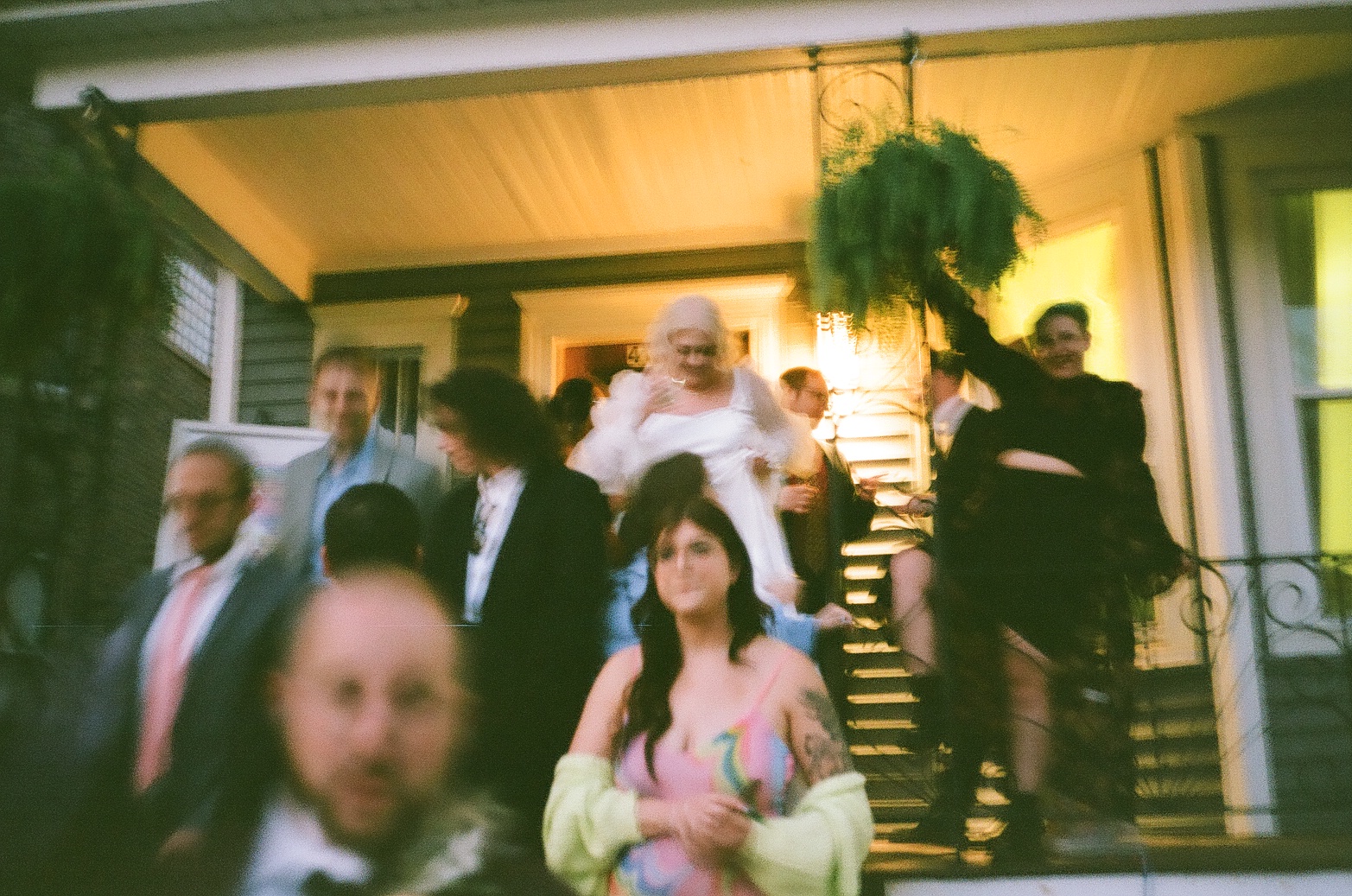 chicago il disco wedding in 35mm film