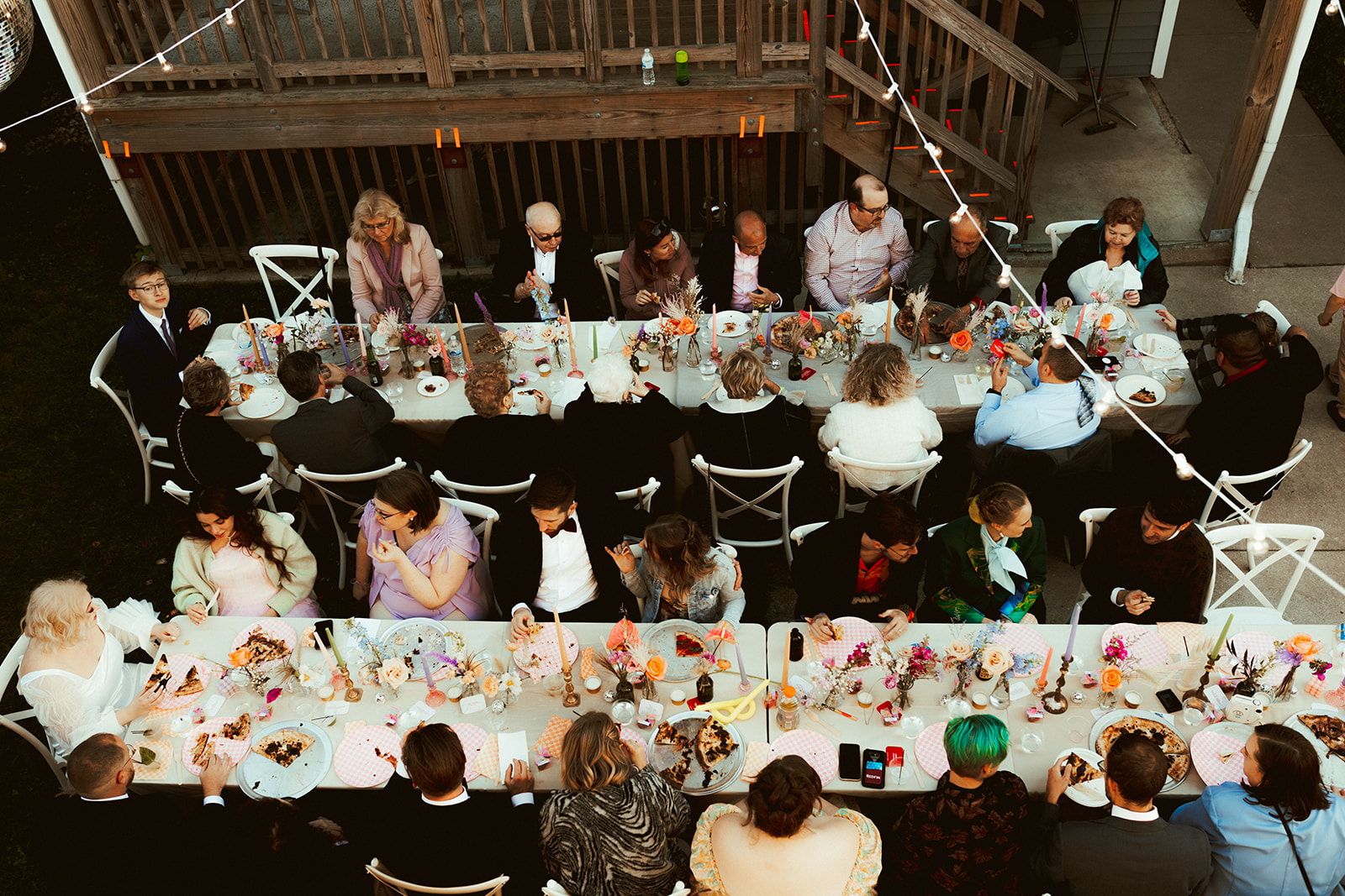 conversation family style wedding table 