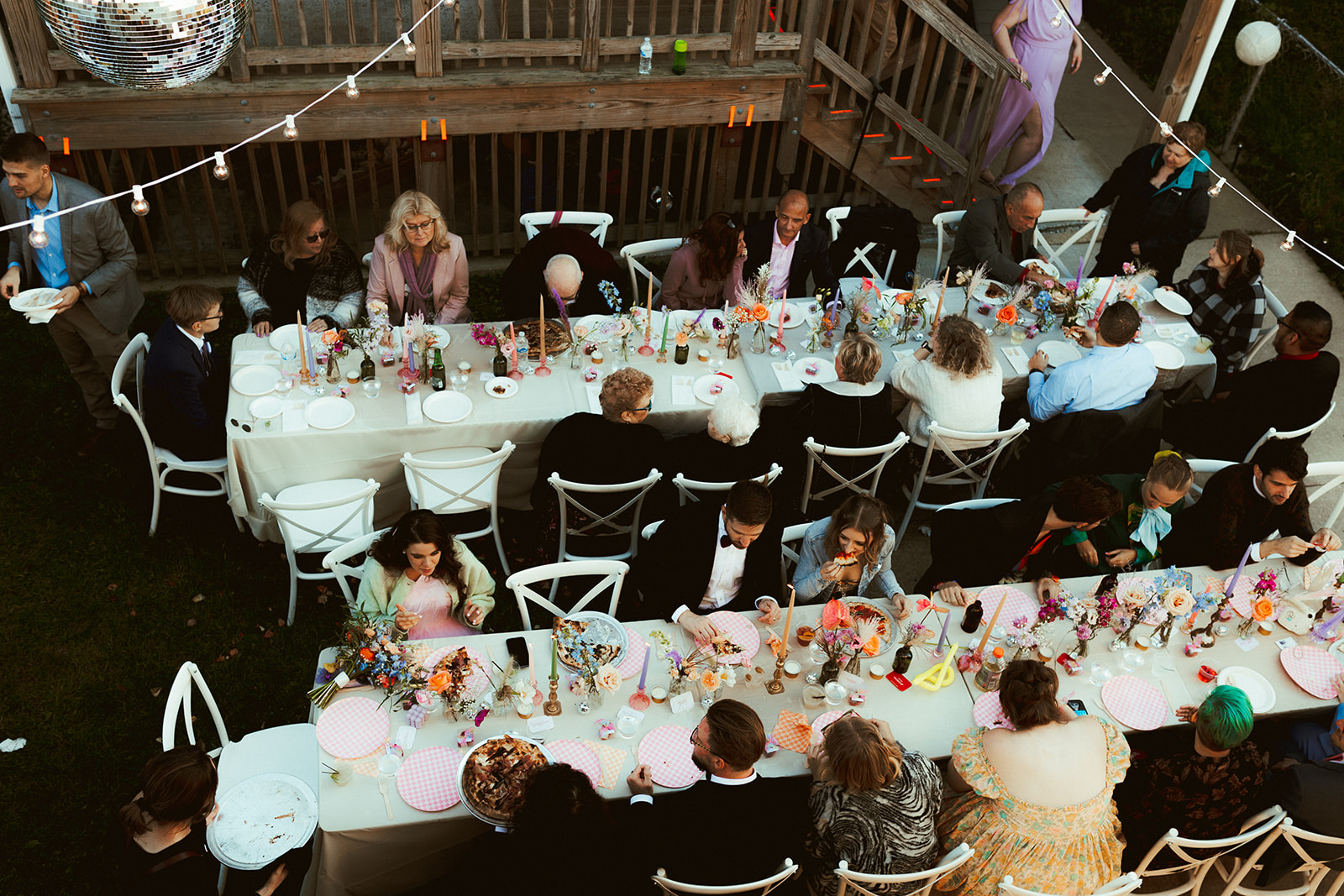 conversation family style wedding table 