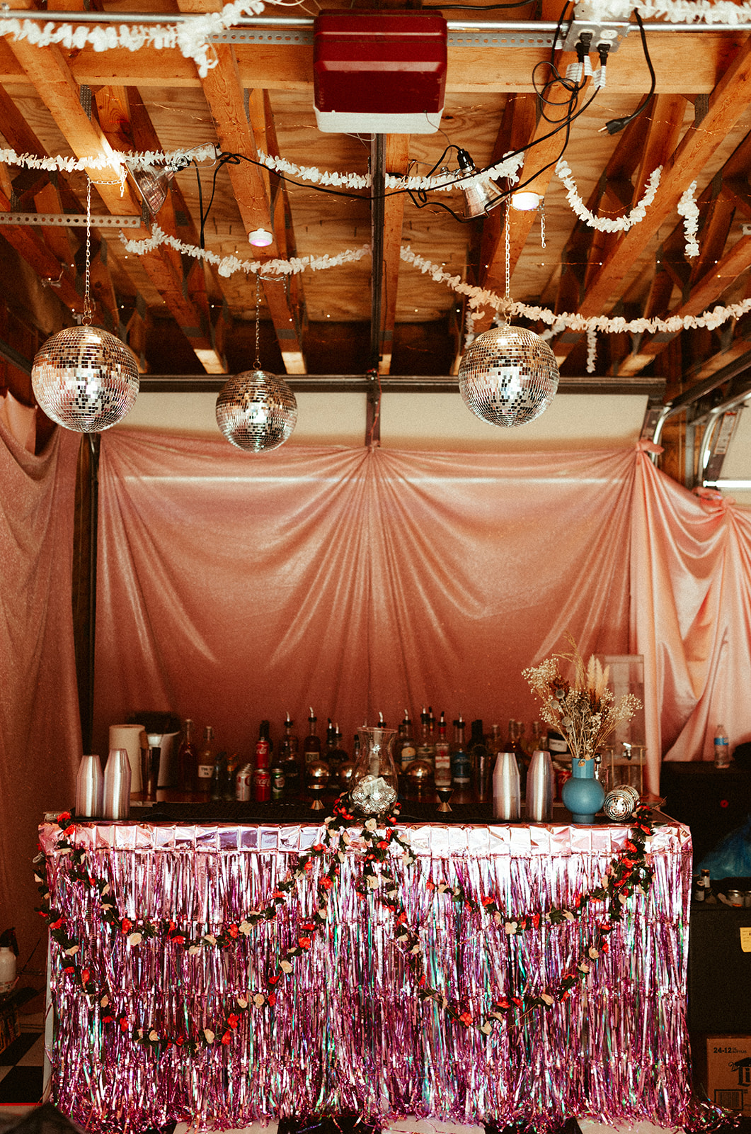 disco wedding bar decor