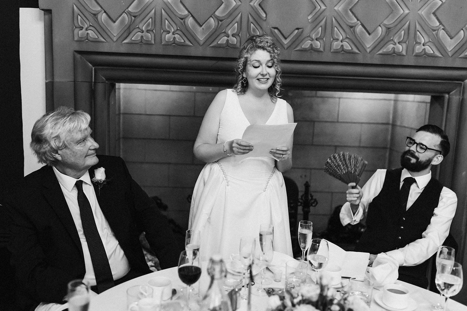 bride making a toast 