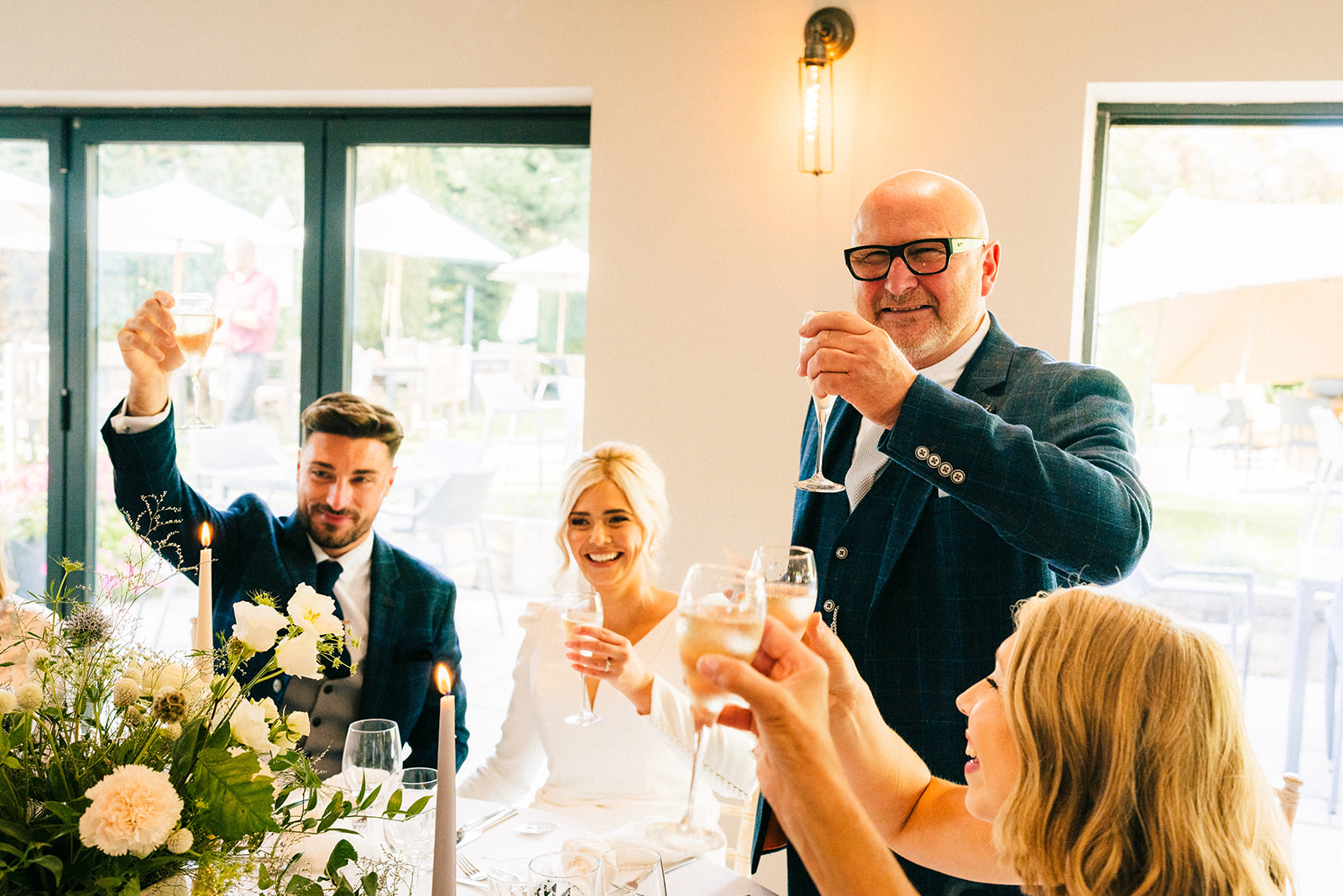 The Chequers Inn Wedding Photography - the father of the bride gives his wedding speech
