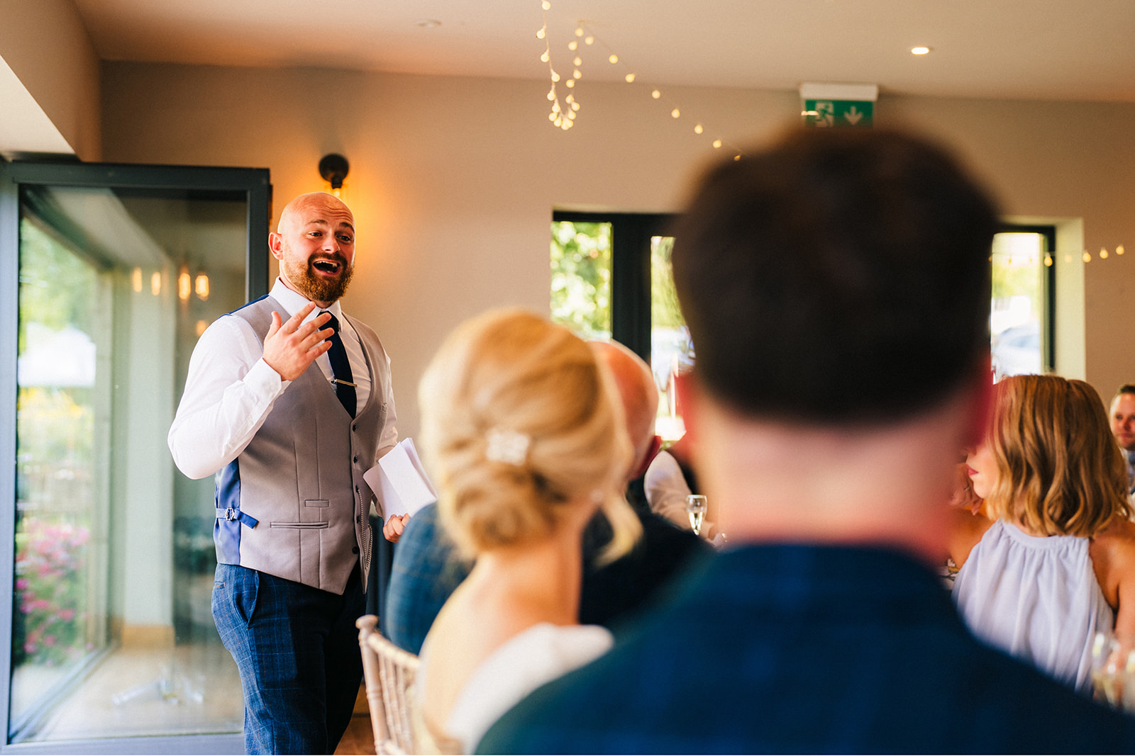 The Chequers Inn Wedding Photography - the best man gives his wedding speech