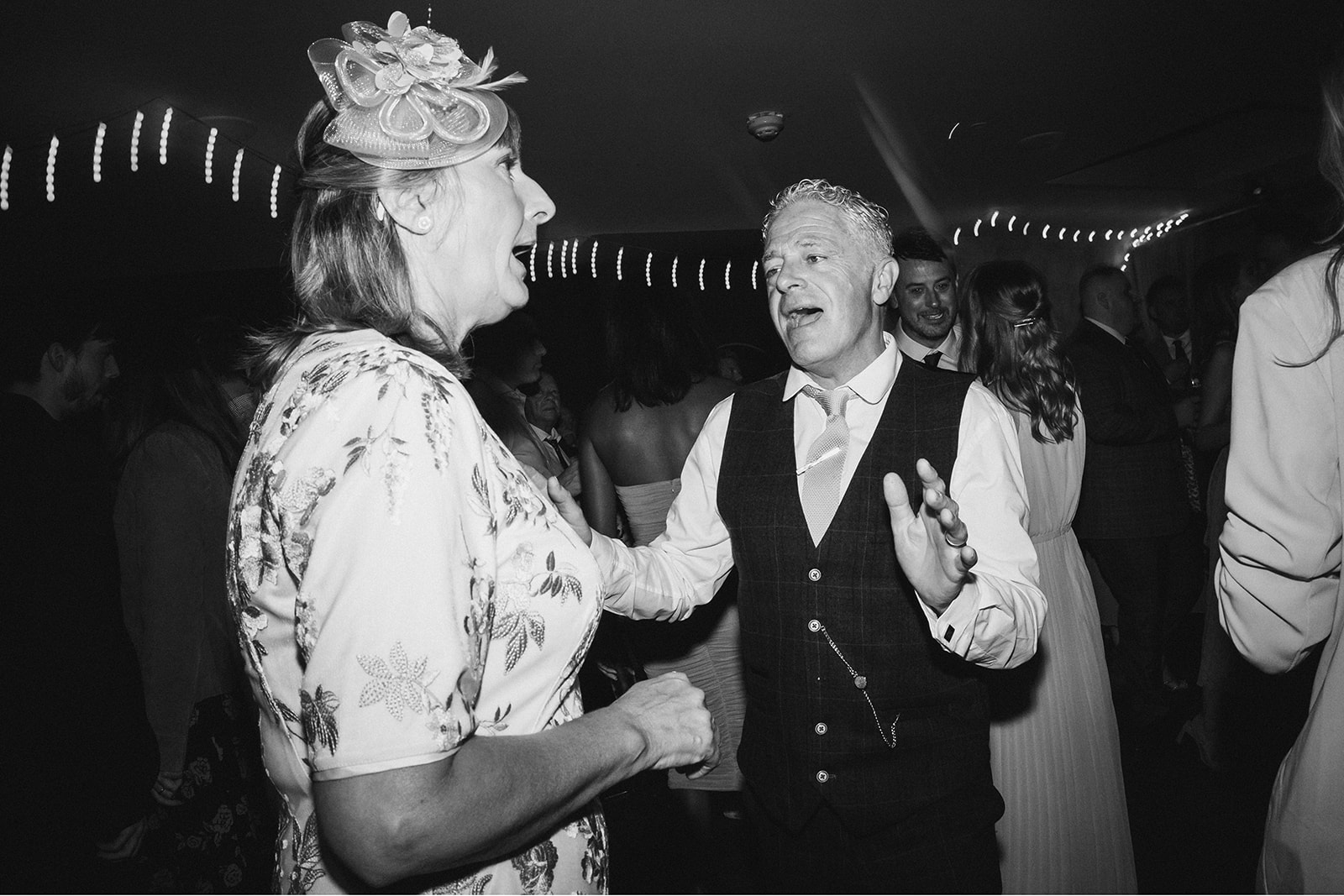 The Chequers Inn Wedding Photography - the wedding guest dance to the wedding DJ