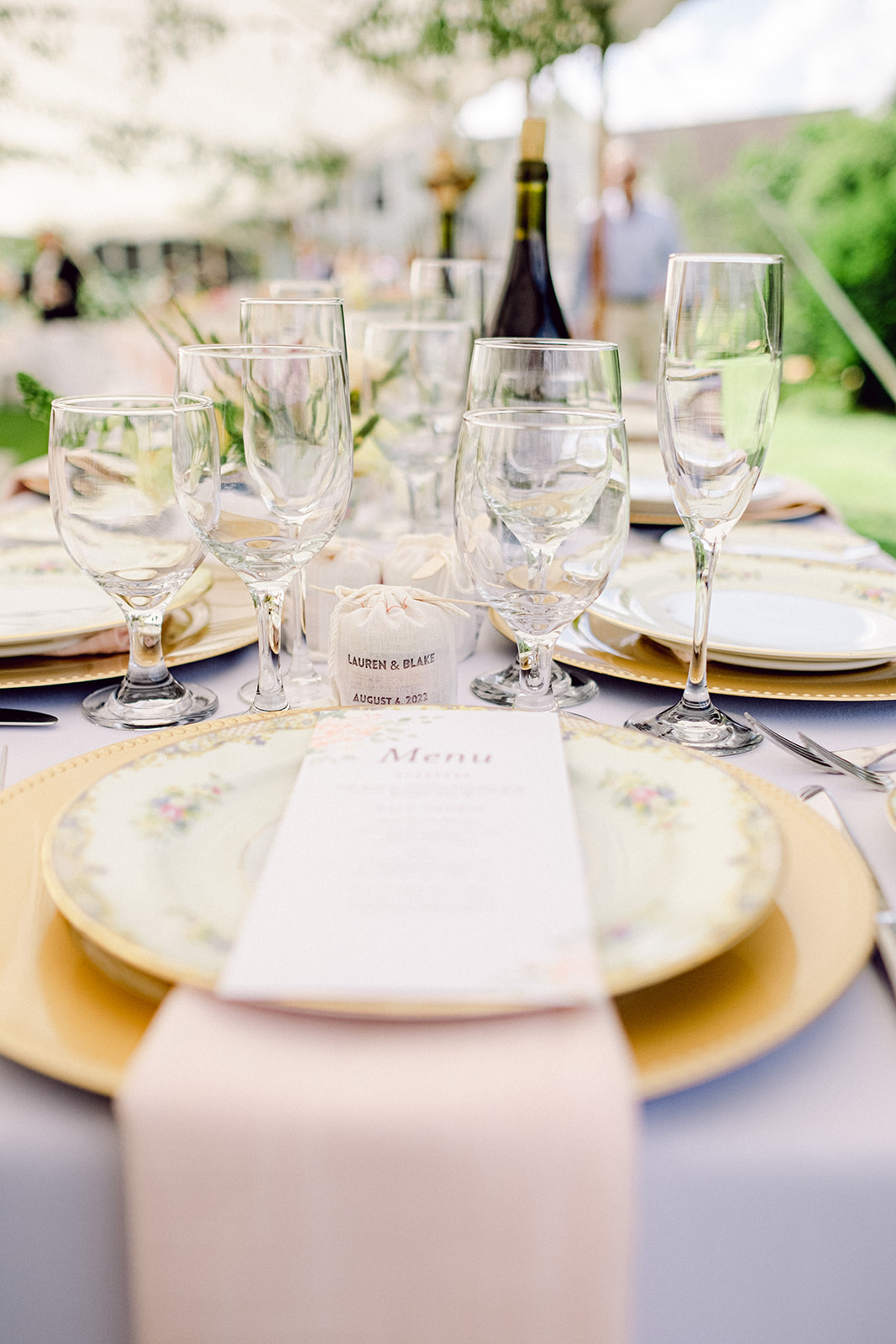Mismatched China for Garden Wedding