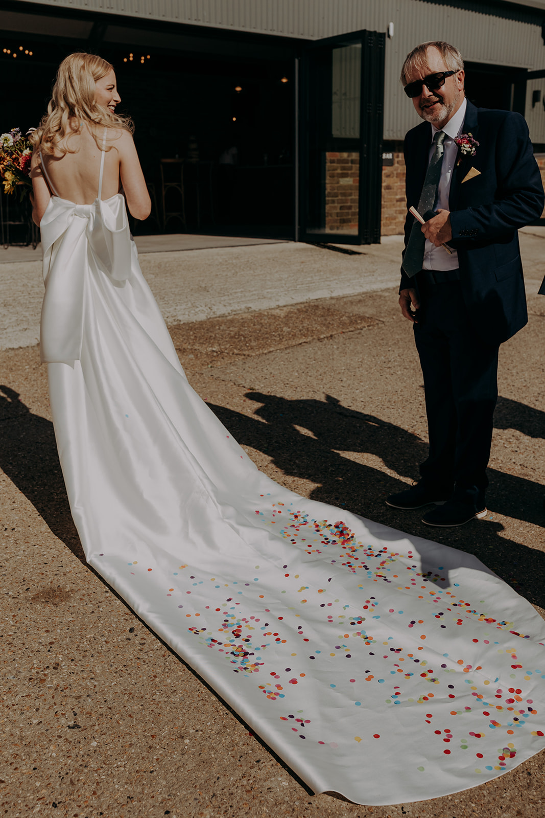  wedding dress with giant bow