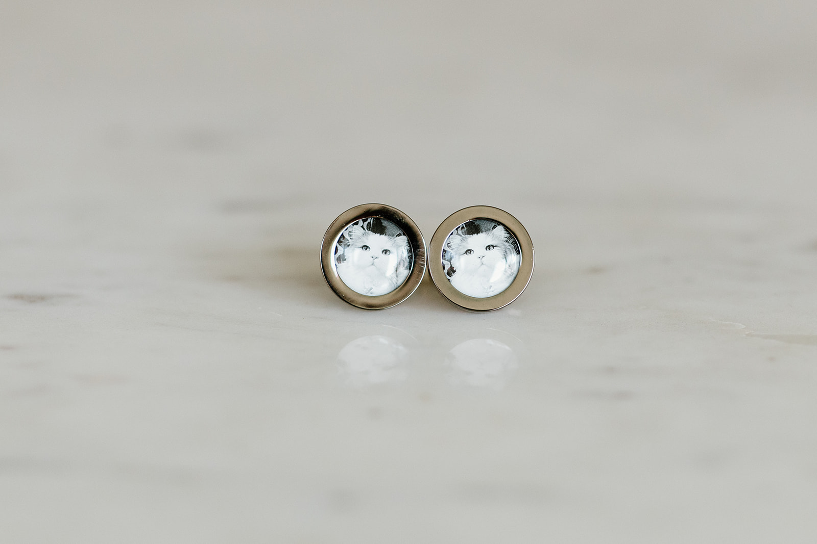 Custom cuff links with cats