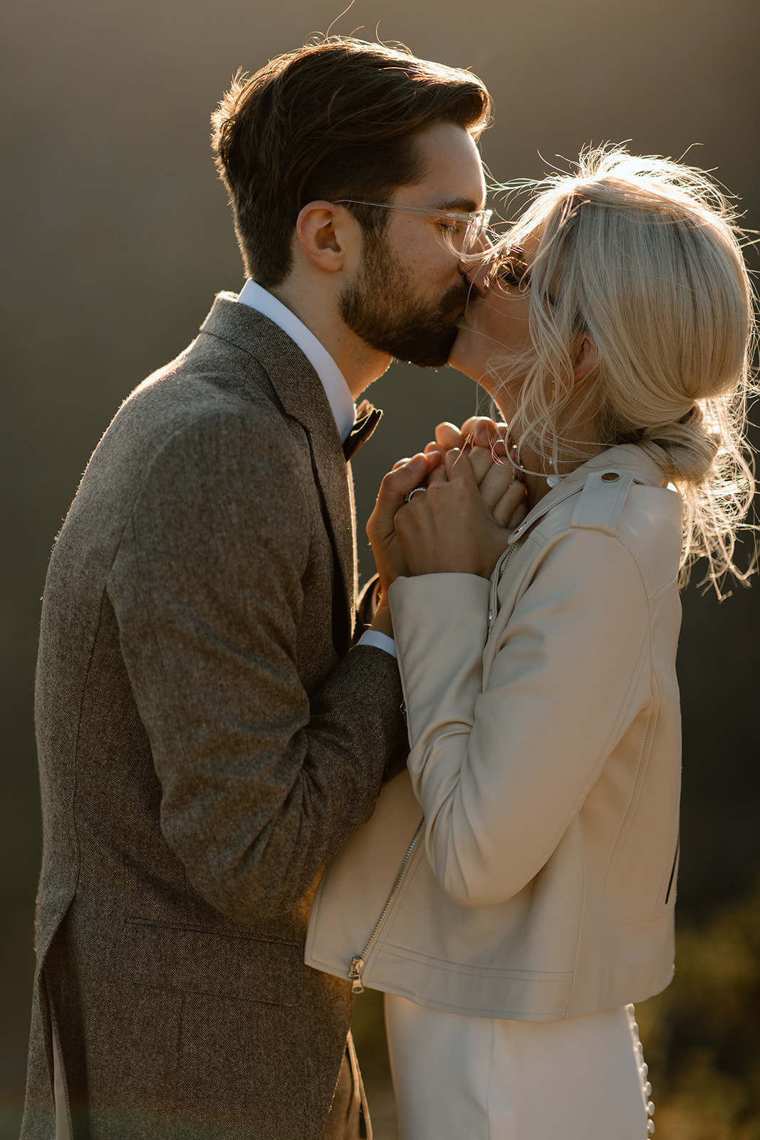 Bubble rock elopement and vows in the Fall. Acadia national park elopement and microwedding.