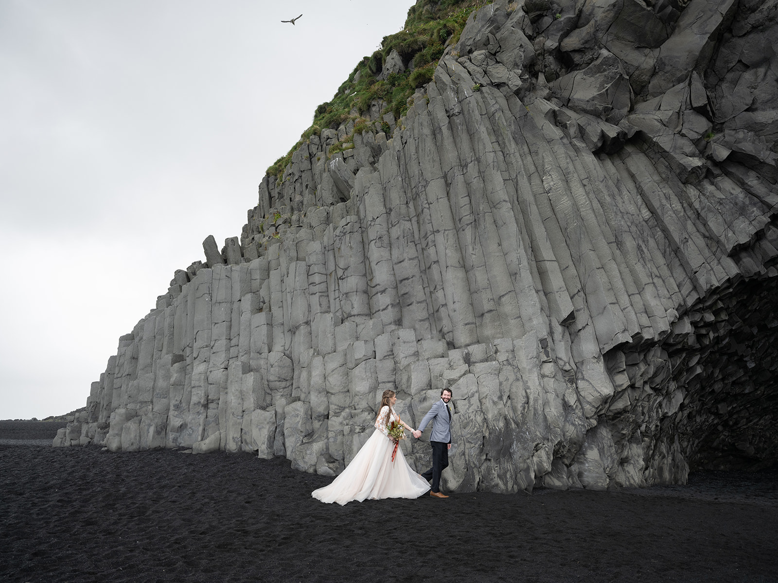 black beach elopement in Iceland