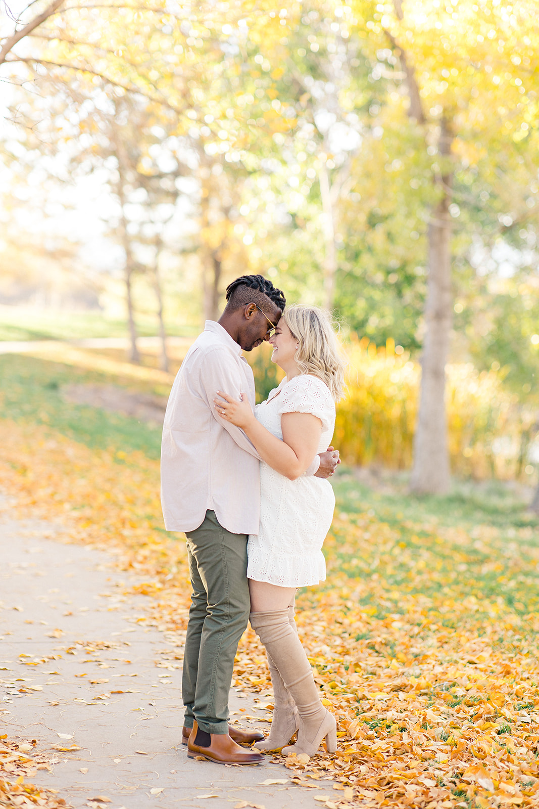 engagement photo of couple in Colorado front range Fall