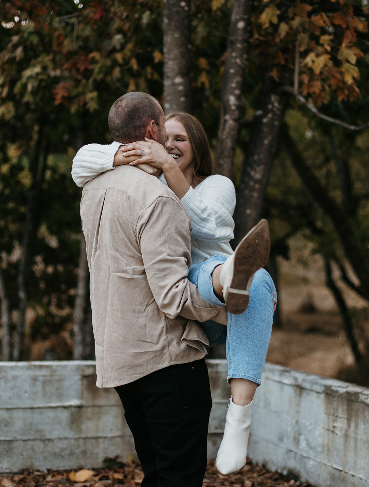 Fall leaves engagement