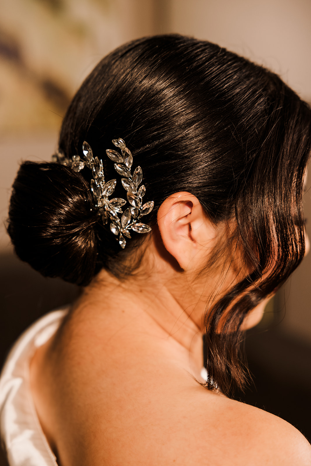 Bride's hair and detailed pieces