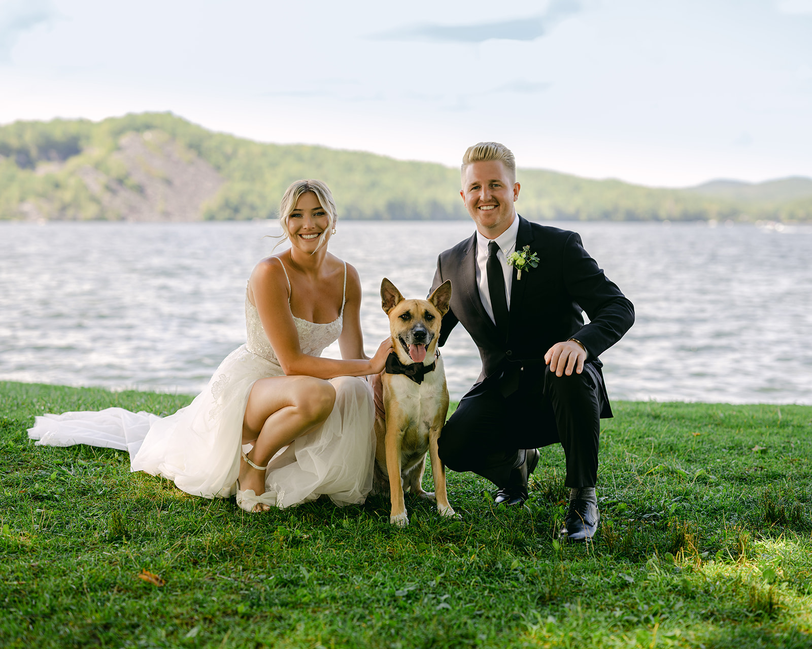 Dogs at Lake Bomoseen Wedding