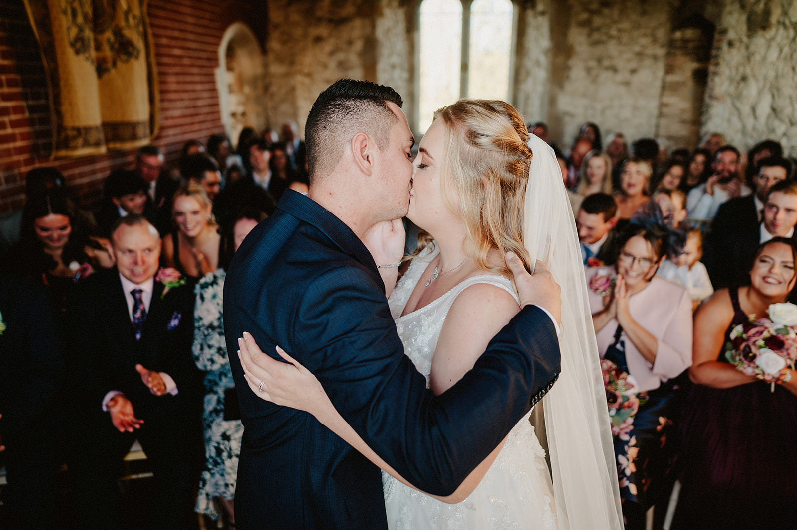 first kiss at a pentney abbey wedding