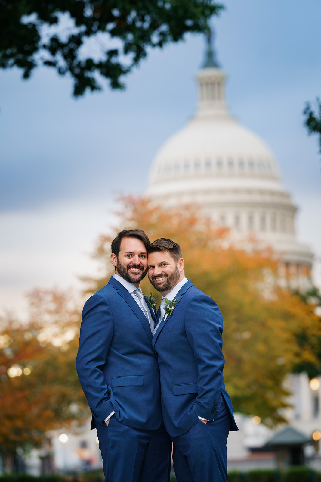 Grooms in front of US Capitol Building