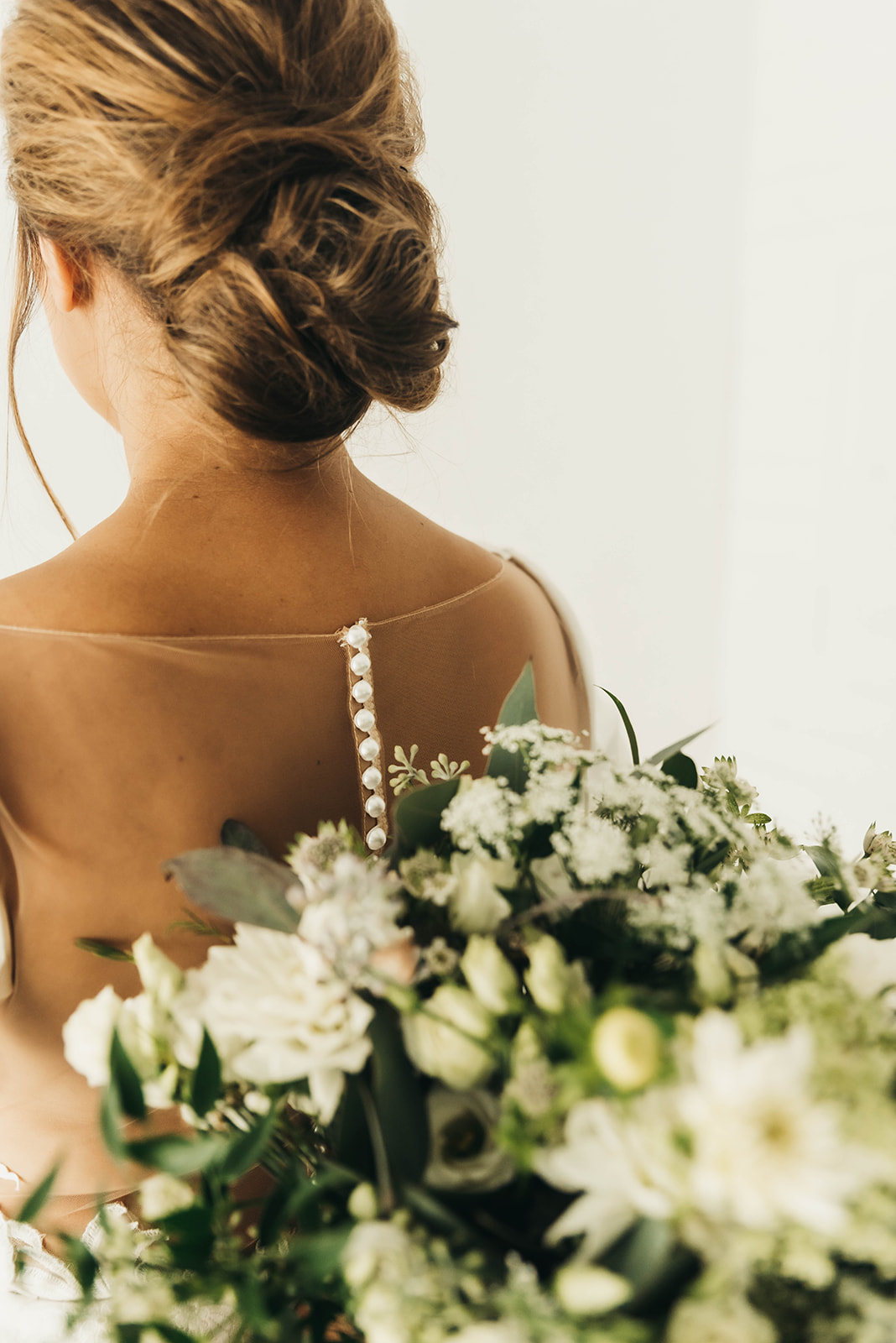 bride dress and a bouquet 
