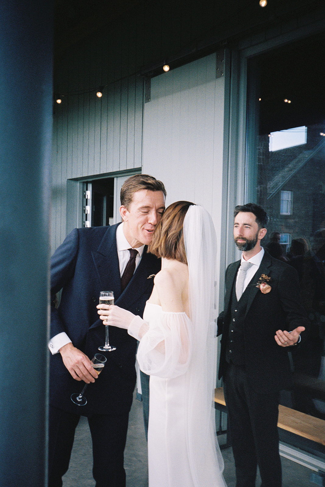 champagne wedding reception film photography