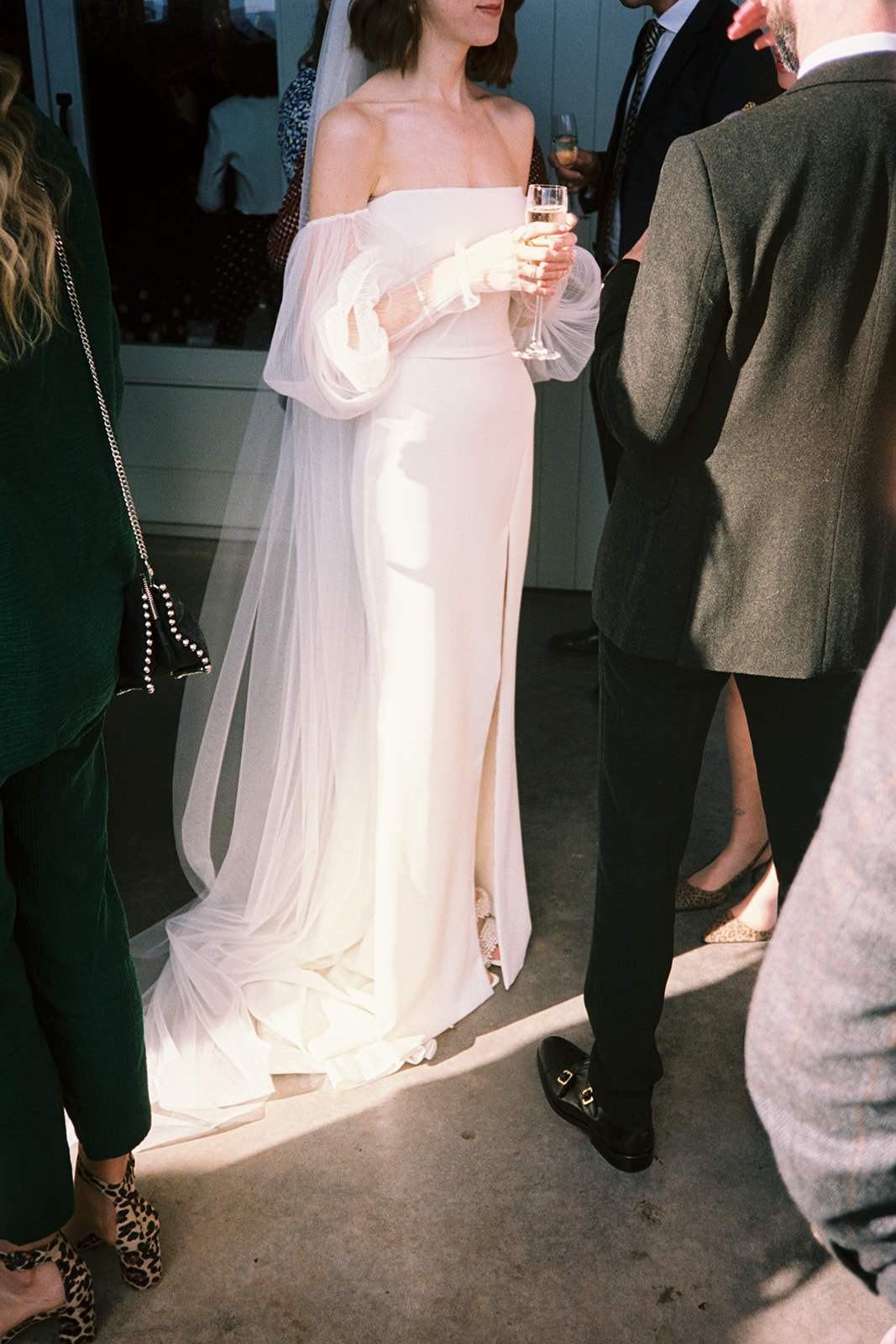 champagne wedding reception wedding dress film photography
