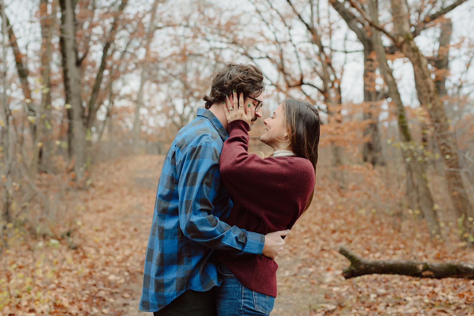 fall engagement session at theodore wirth park