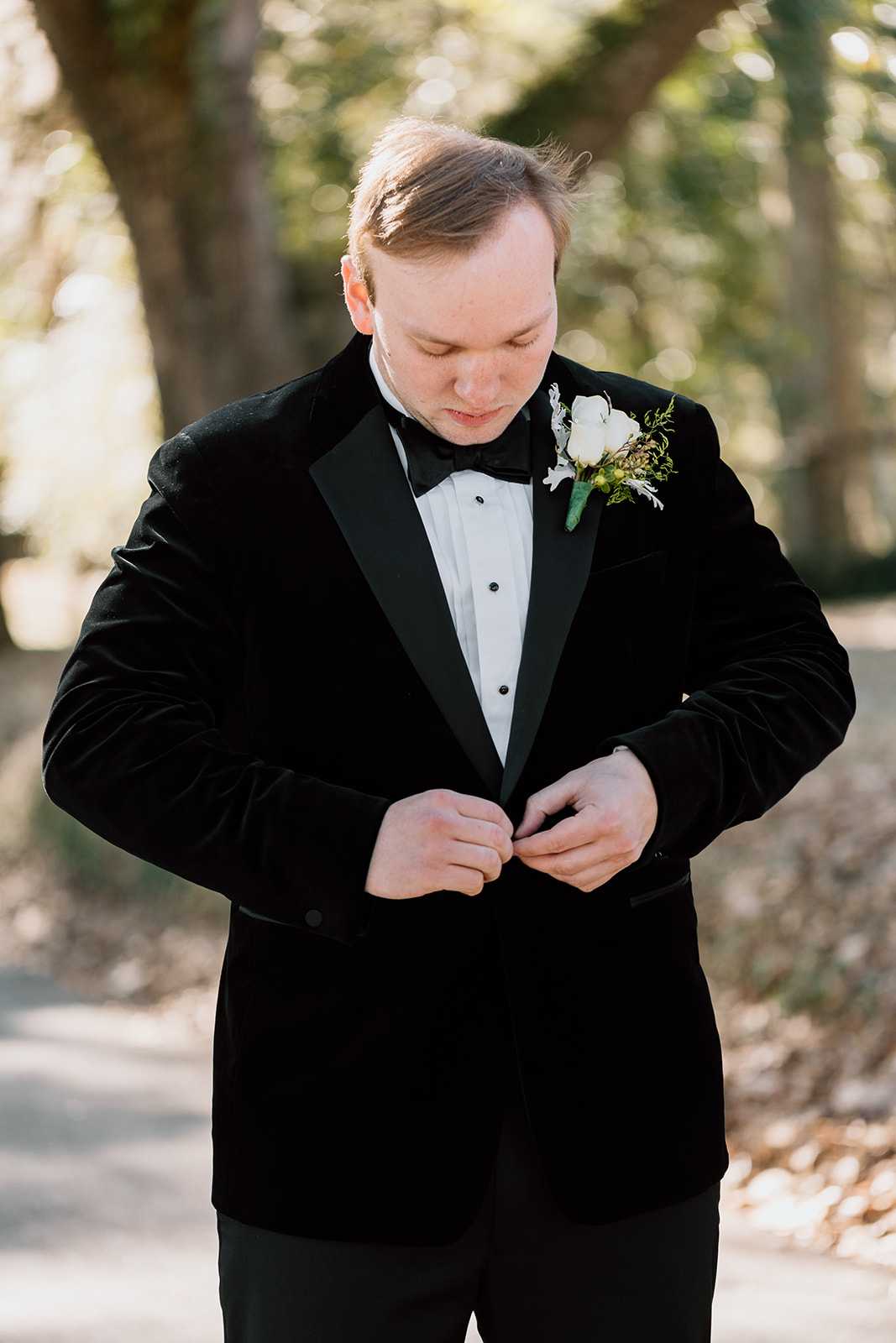 black velvet tux jacket groom
