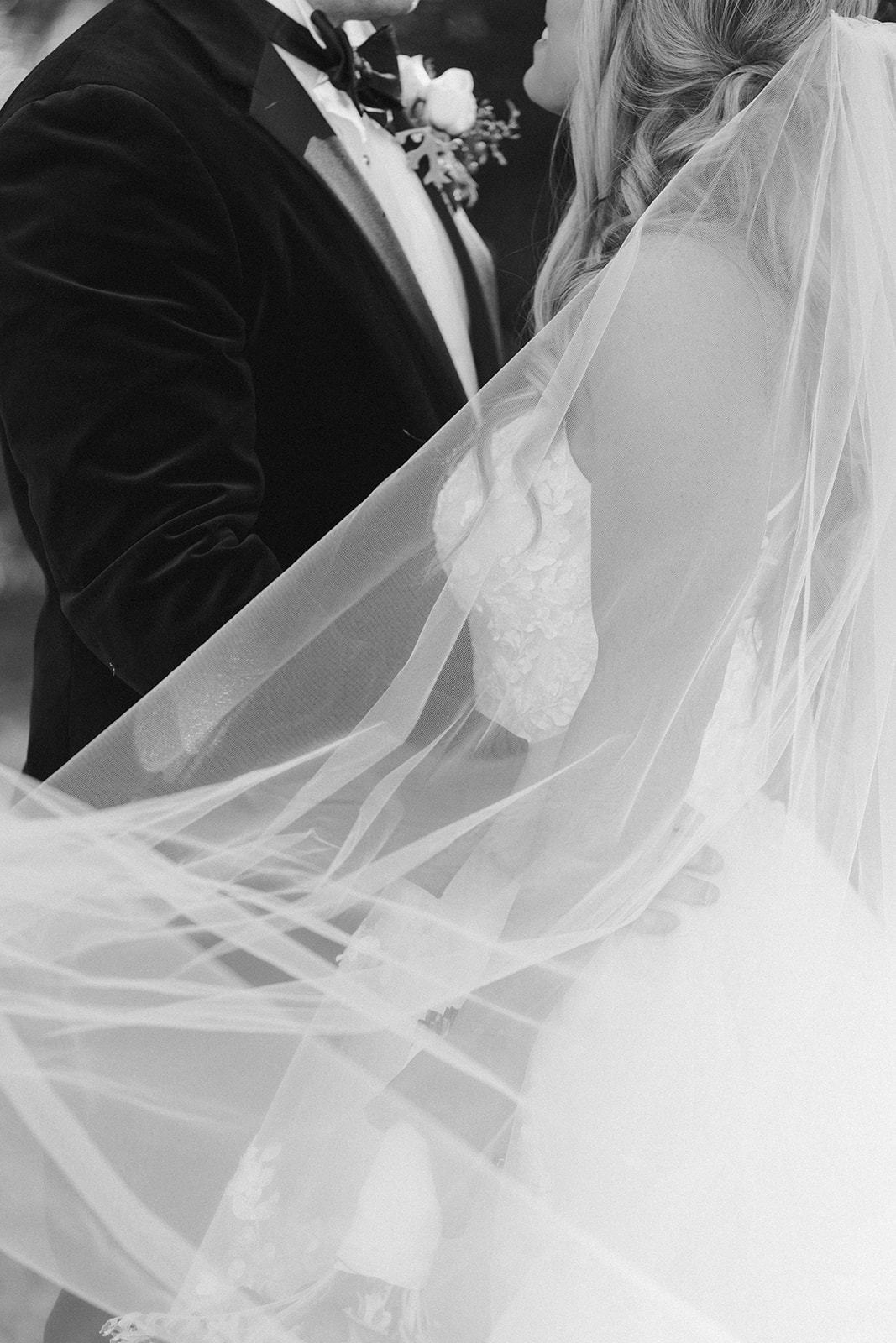 veil bridal photos black and white
