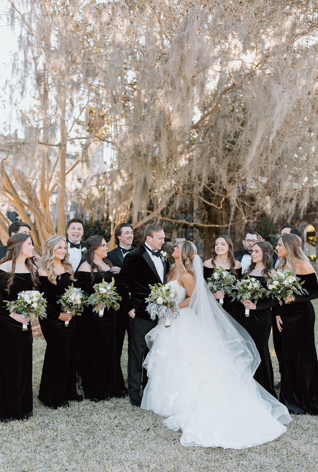 classic bridal party colors black velvet