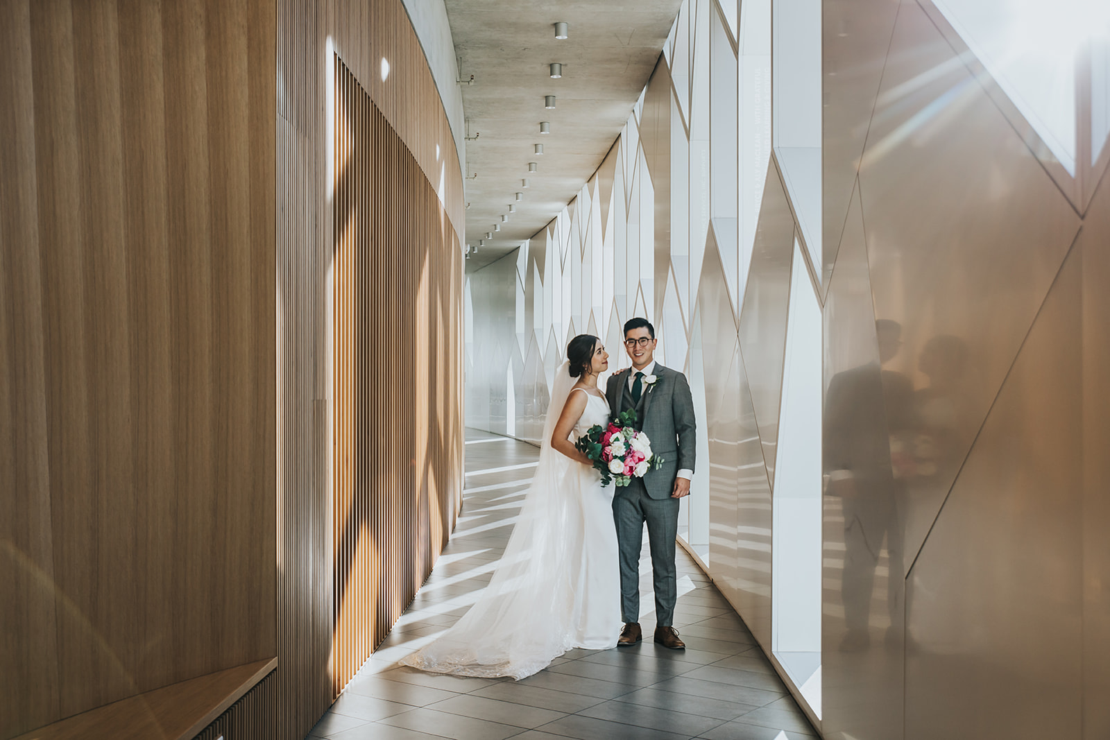 Andrea and Junho's Winter Wedding: A Modern Celebration at The Brownstone