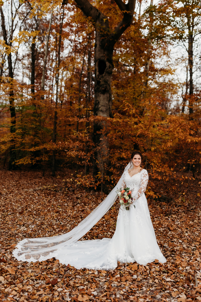 Ginnis and Chase's fall wedding in Memphis, Indiana. Fall bride