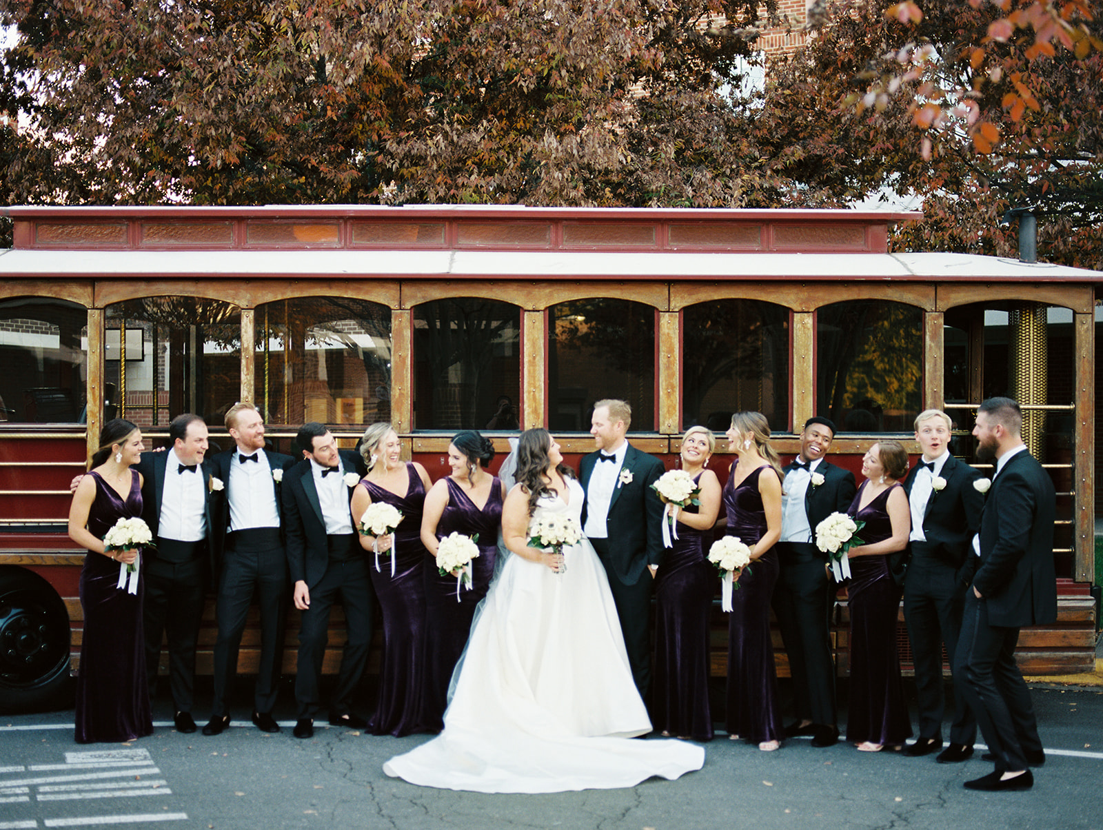 trolley with bridal party