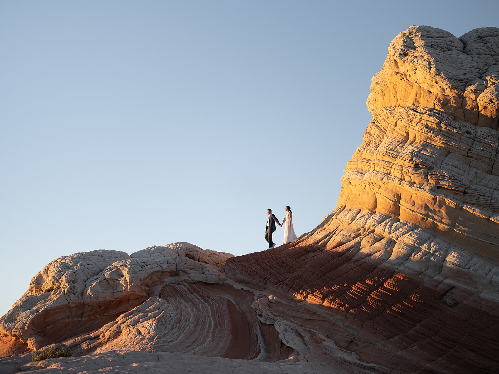 Private and intimate elopement ceremony at the Domes in White Pocket, Arizona