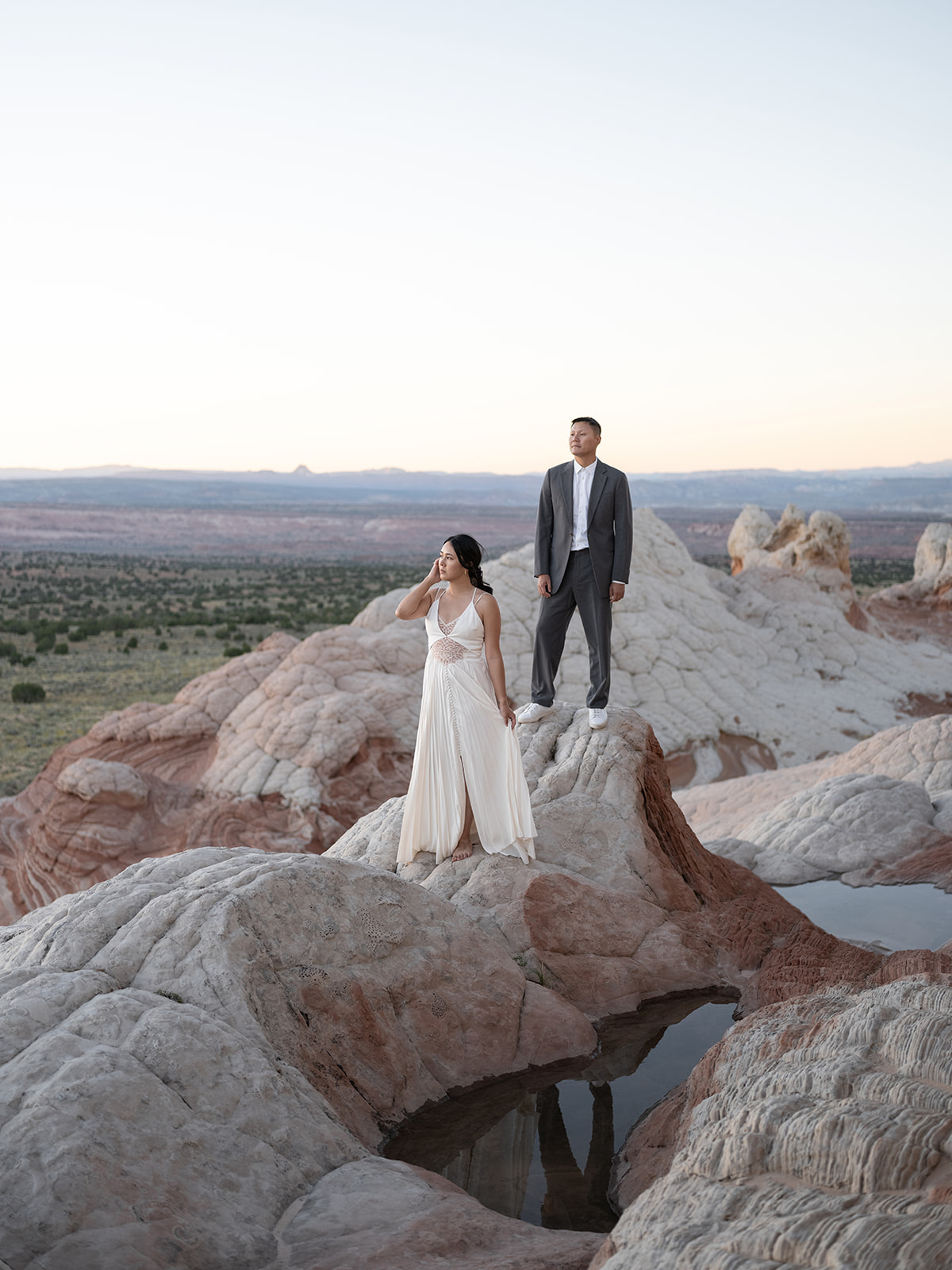 Couple takes unique photos for their elopement in White Pocket Arizona 