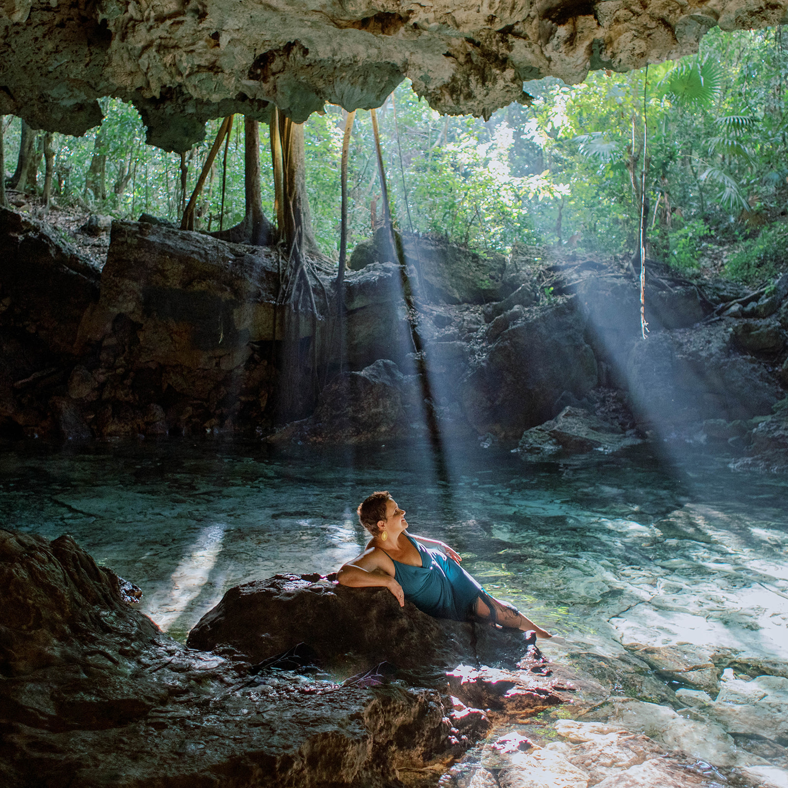Branding photo shoot in Tulum, Mexico at the cenotes with Kristin Sweeting Photography