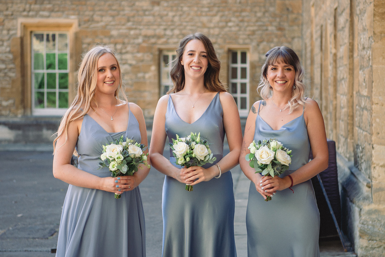 Beautiful portrait of the bride's maids at New College Chapel