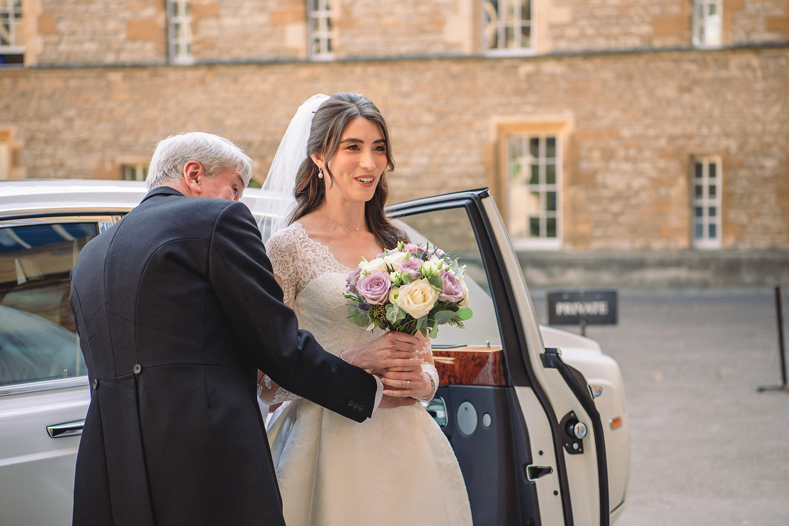 Katherine arriving at the New College Chapel