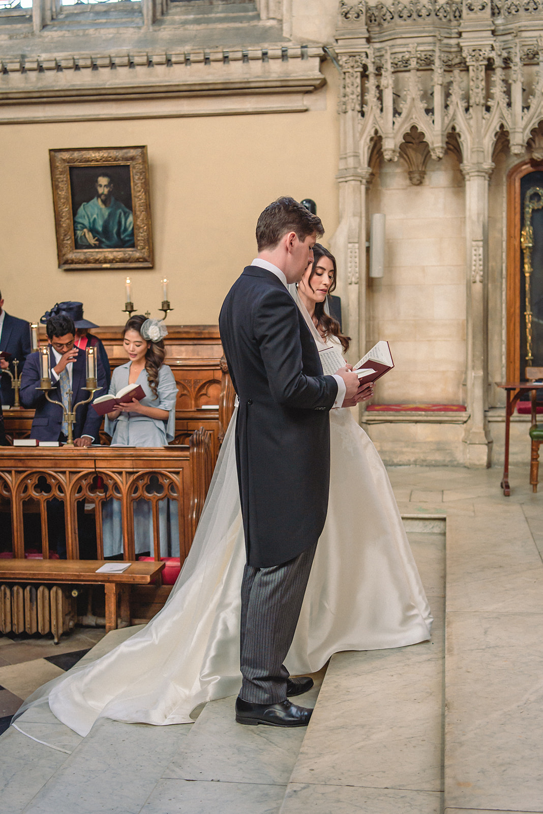 Katherine and Damien's wedding ceremony at the New College Chapel