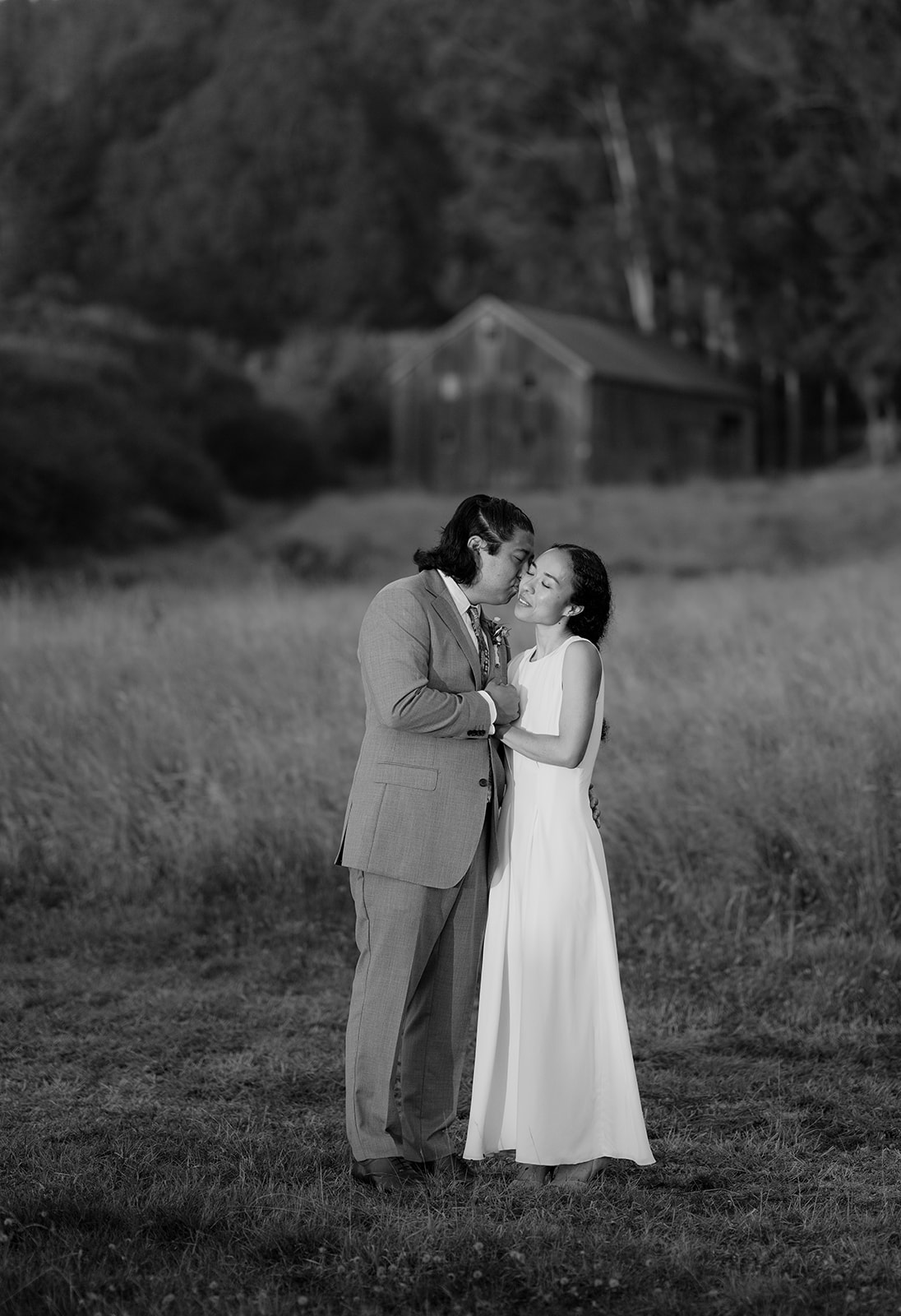 A couple is married at Switzer Farm in Westport, California 