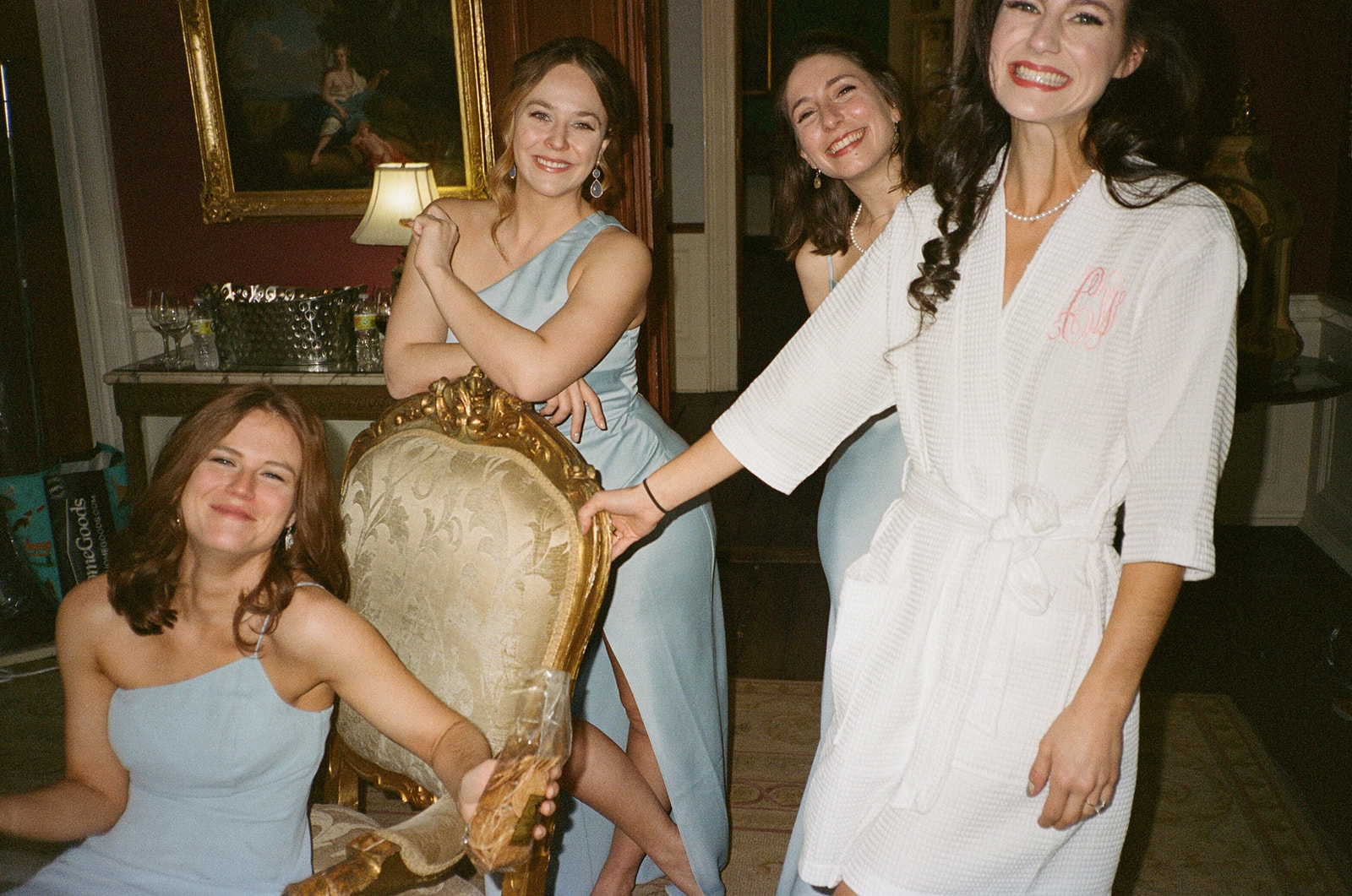 Film photos of the bride and her bridesmaids