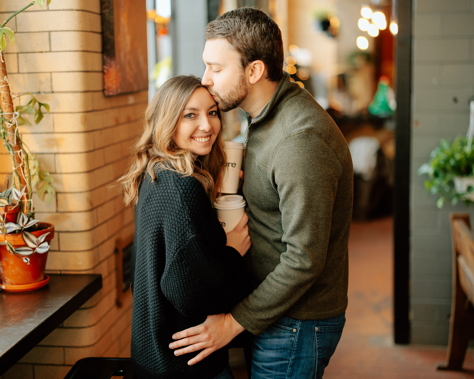 Rapid City Engagement Photos coffee shop board games