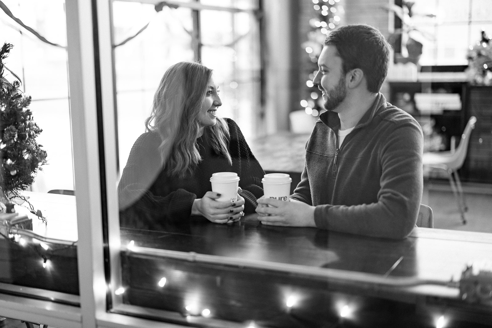 Rapid City Engagement Photos coffee shop board games