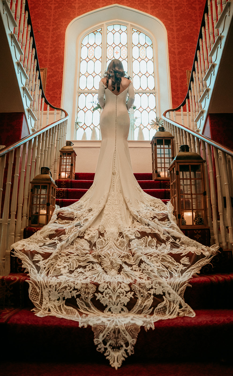 Wedding Dress Staircase Shot | Abbey Hotel Roscommon 