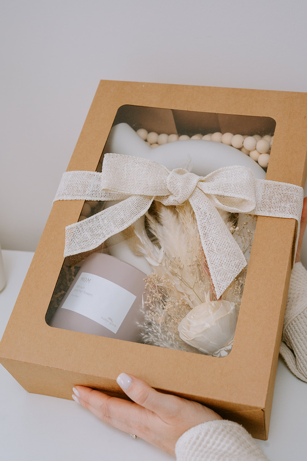 mother's day gift box with candles