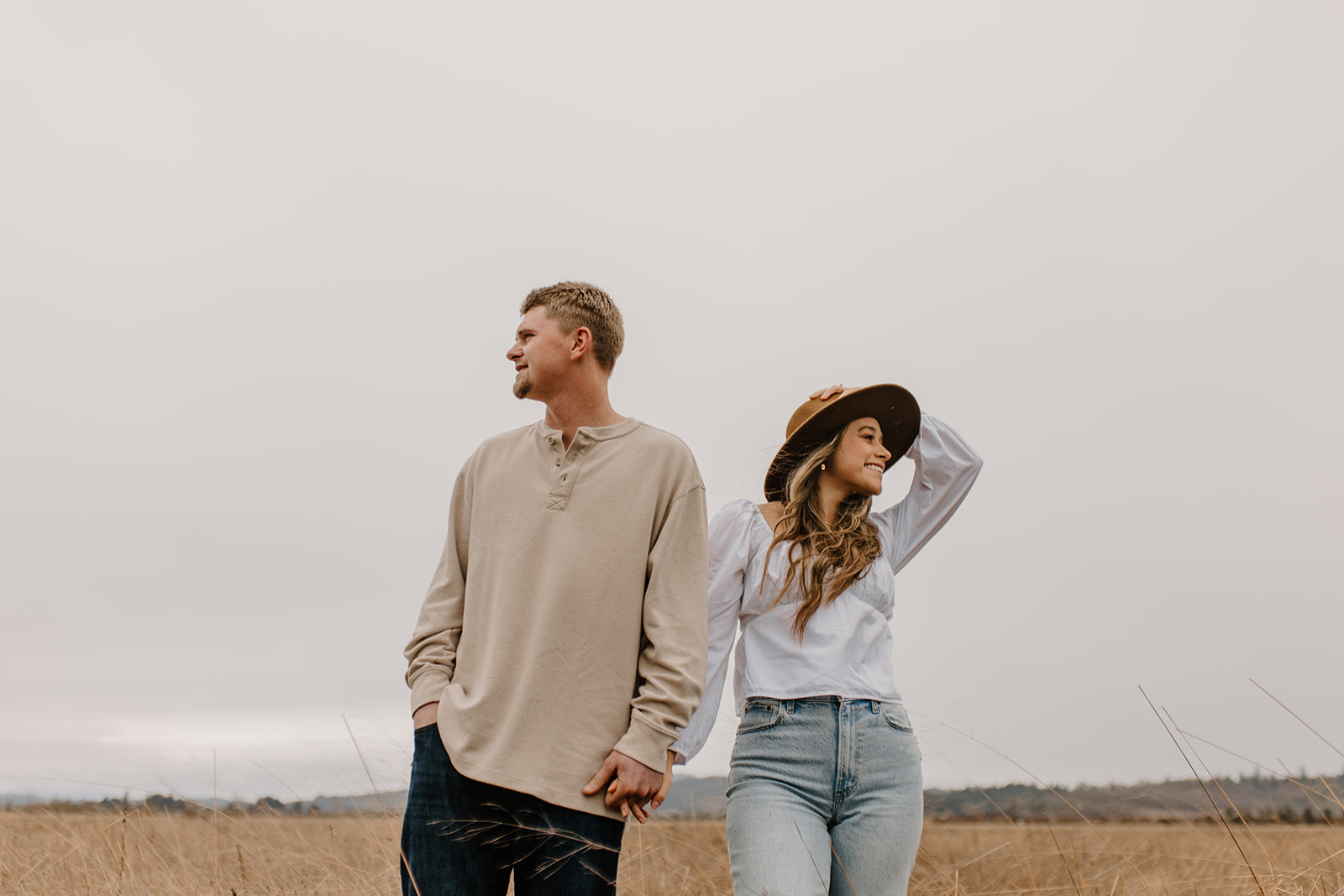 cloudy day engagement photos