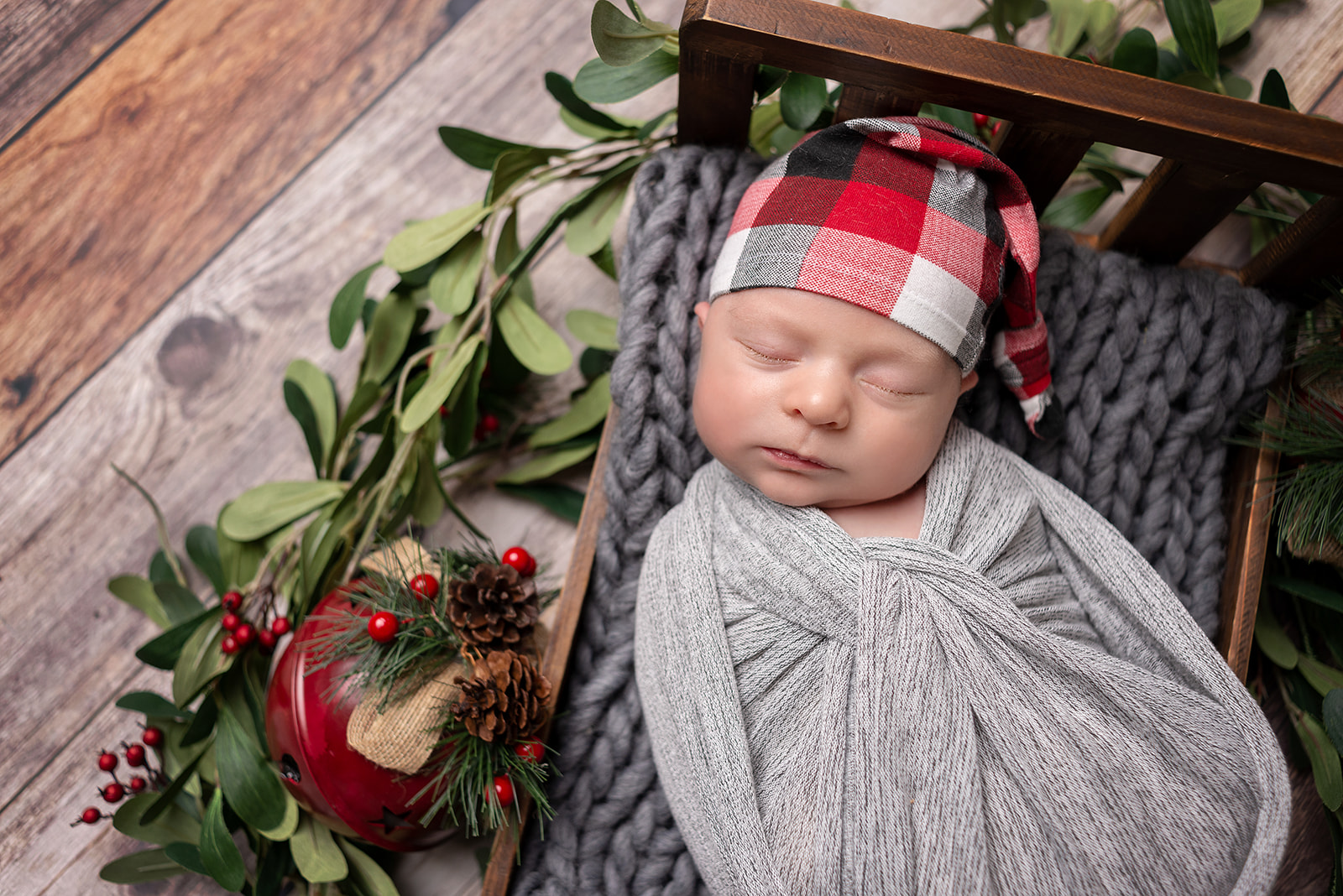Christmas baby boy pictures in Carthage, Missouri with professional photographer