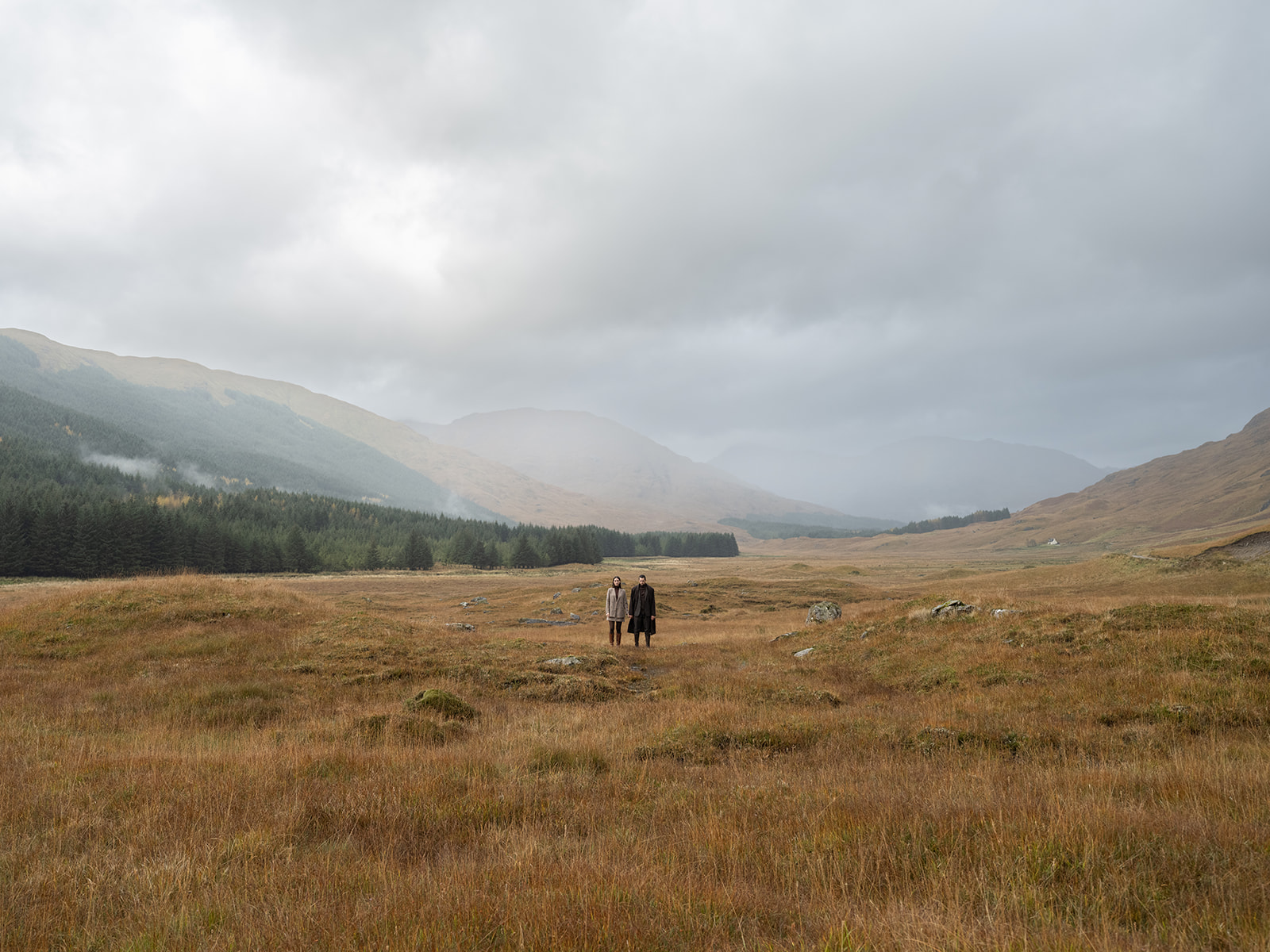 Couple eloping in the scottish highlands