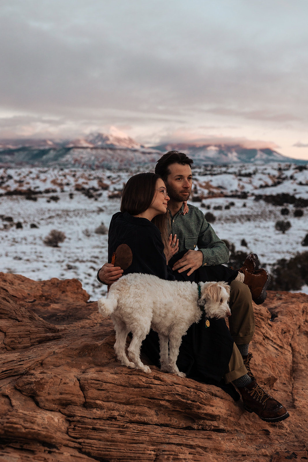 katie boue and brody leven at sunset
